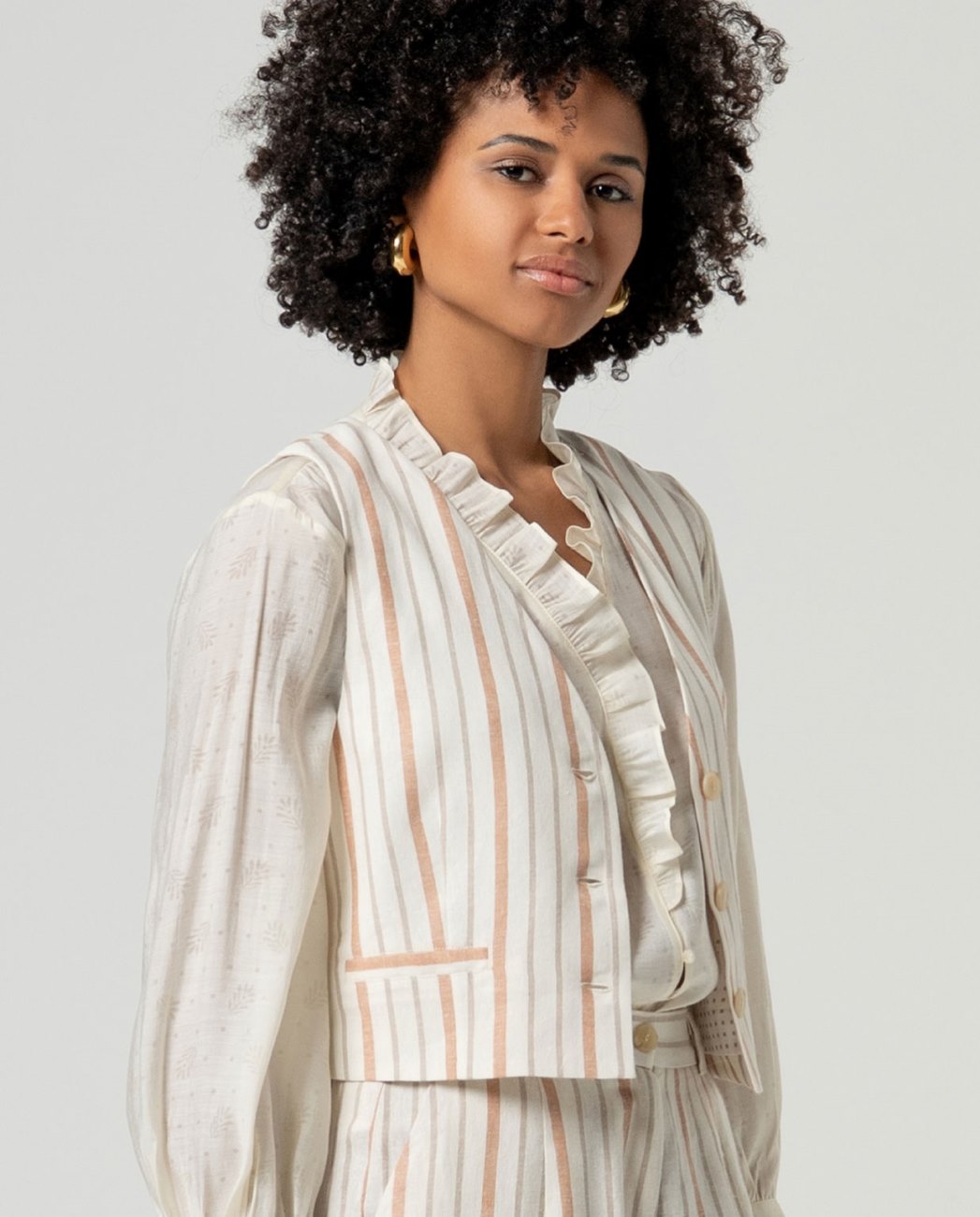 GILET IN MISTO LINO
