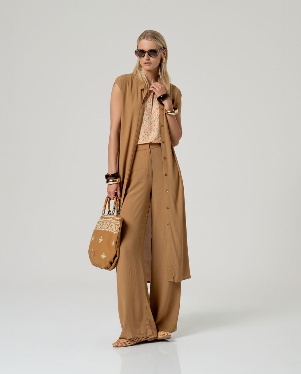 PANTALONE DRITTO IN CREPE DI VISCOSA ECOVERO