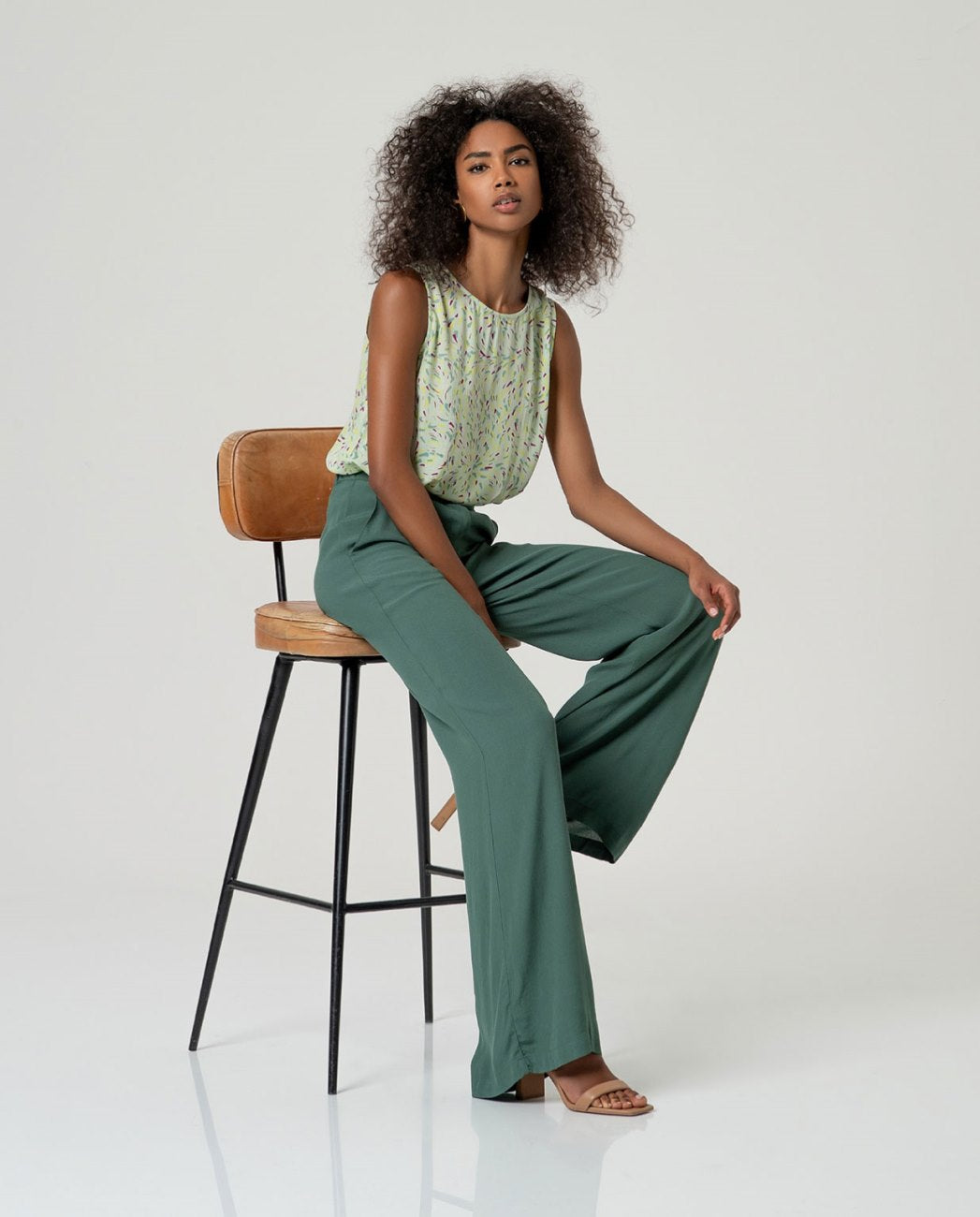 PANTALONE DRITTO IN CREPE DI VISCOSA ECOVERO