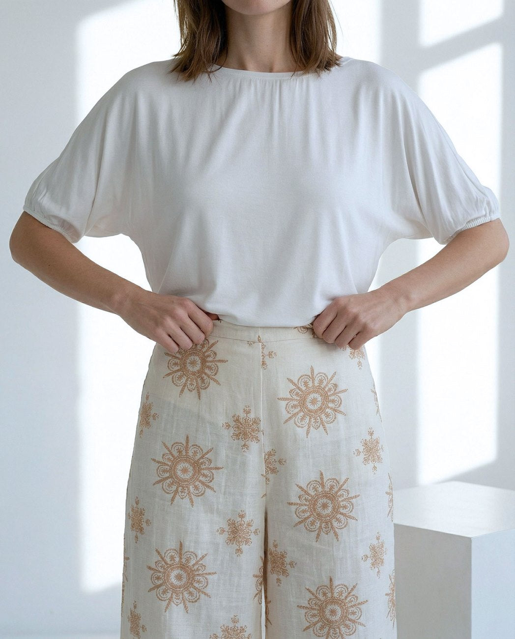 Pantalone fantasia dritto