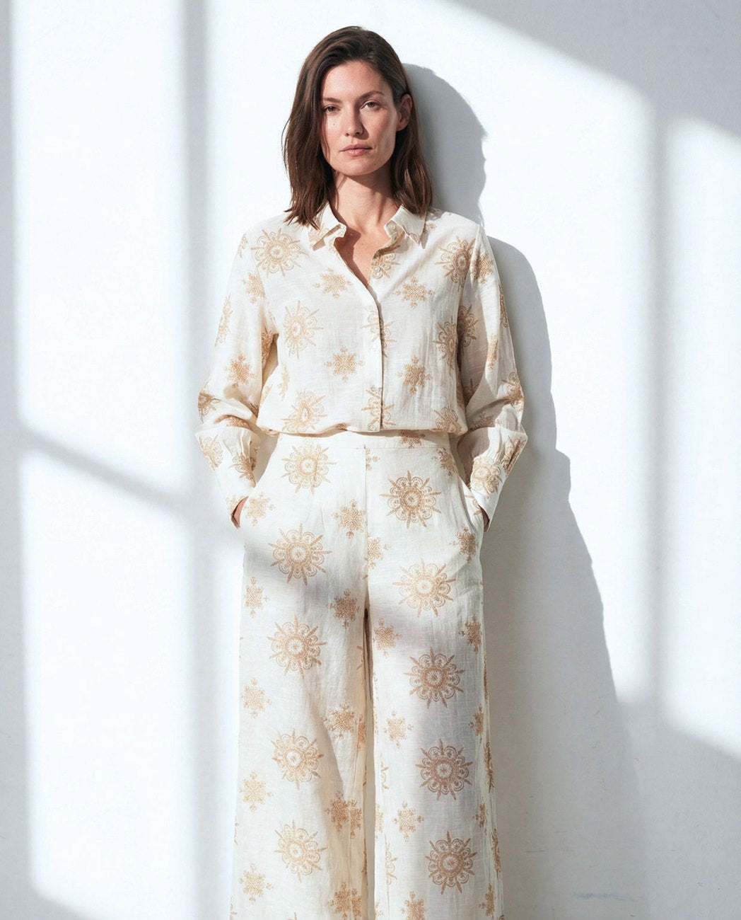 Pantalone fantasia dritto